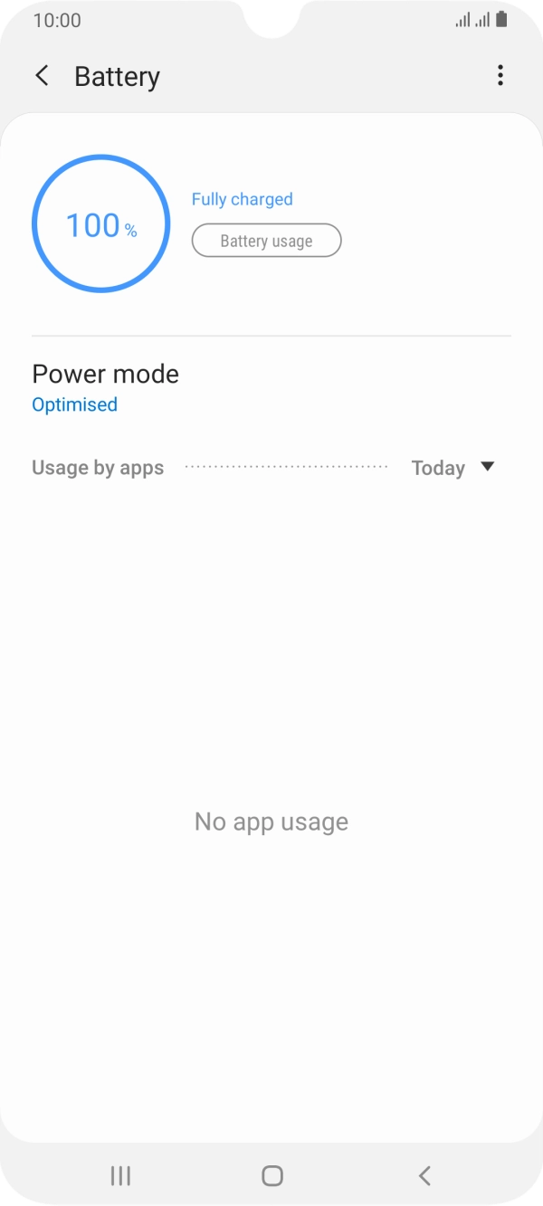 Press Power mode. Press Power mode.