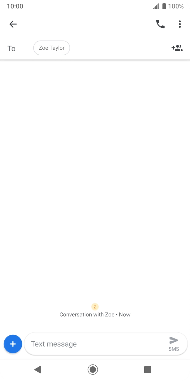 Press the text input field and write the text for your text message. Press the text input field and write the text for your text message.