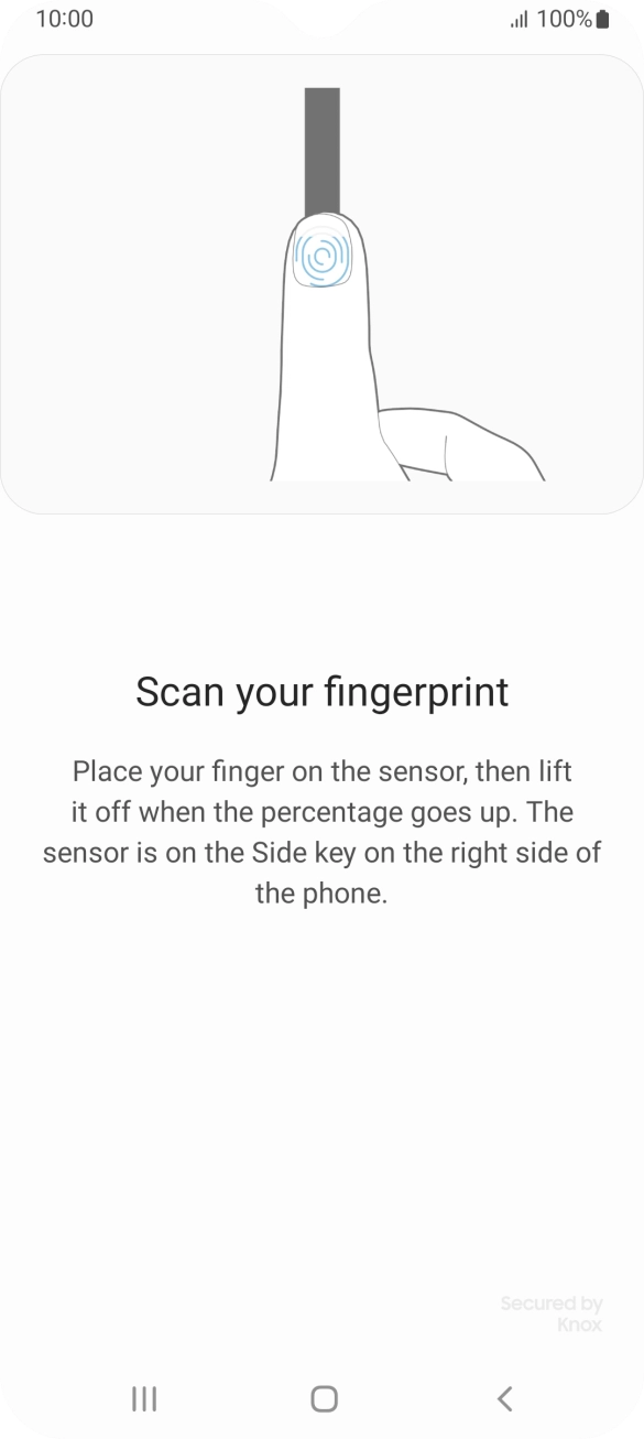 Follow the instructions on the screen to create the phone lock code using your fingerprint. Follow the instructions on the screen to create the phone lock code using your fingerprint.