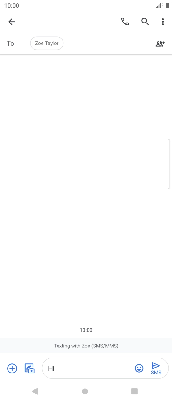 Press the send icon when you've finished your text message. Press the send icon when you've finished your text message.