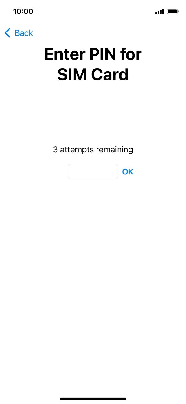Key in your SIM PIN and press OK. The default SIM PIN is 0000.