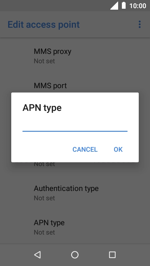 Key in default and press OK. Key in default and press OK.