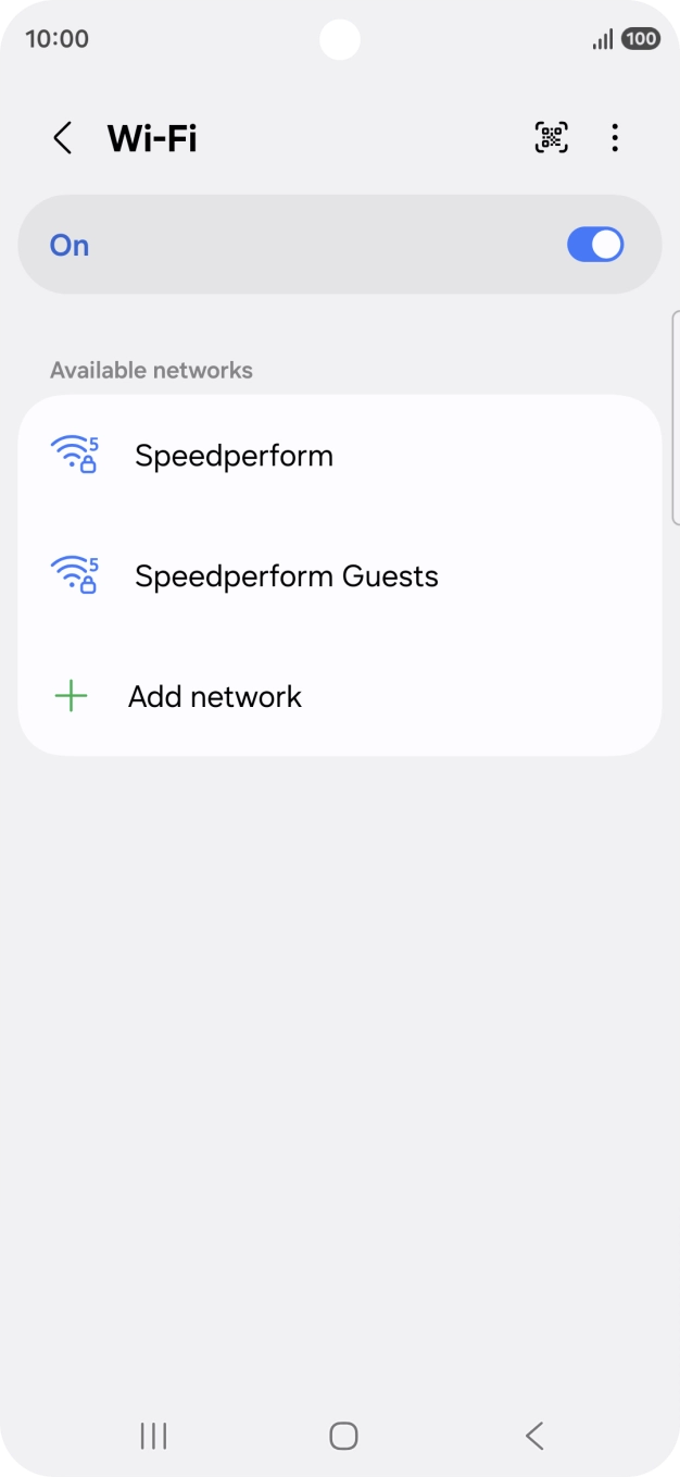 Press the required WiFi network.