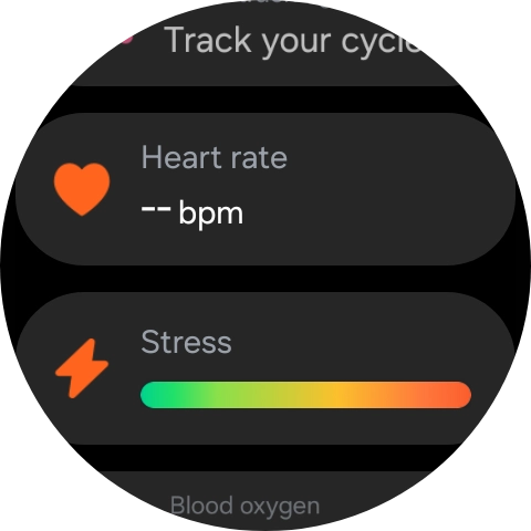 Press Heart rate. Press Heart rate.