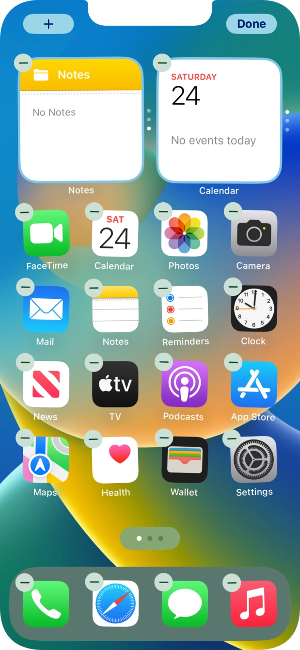 Press the home screen icon. Press the home screen icon.