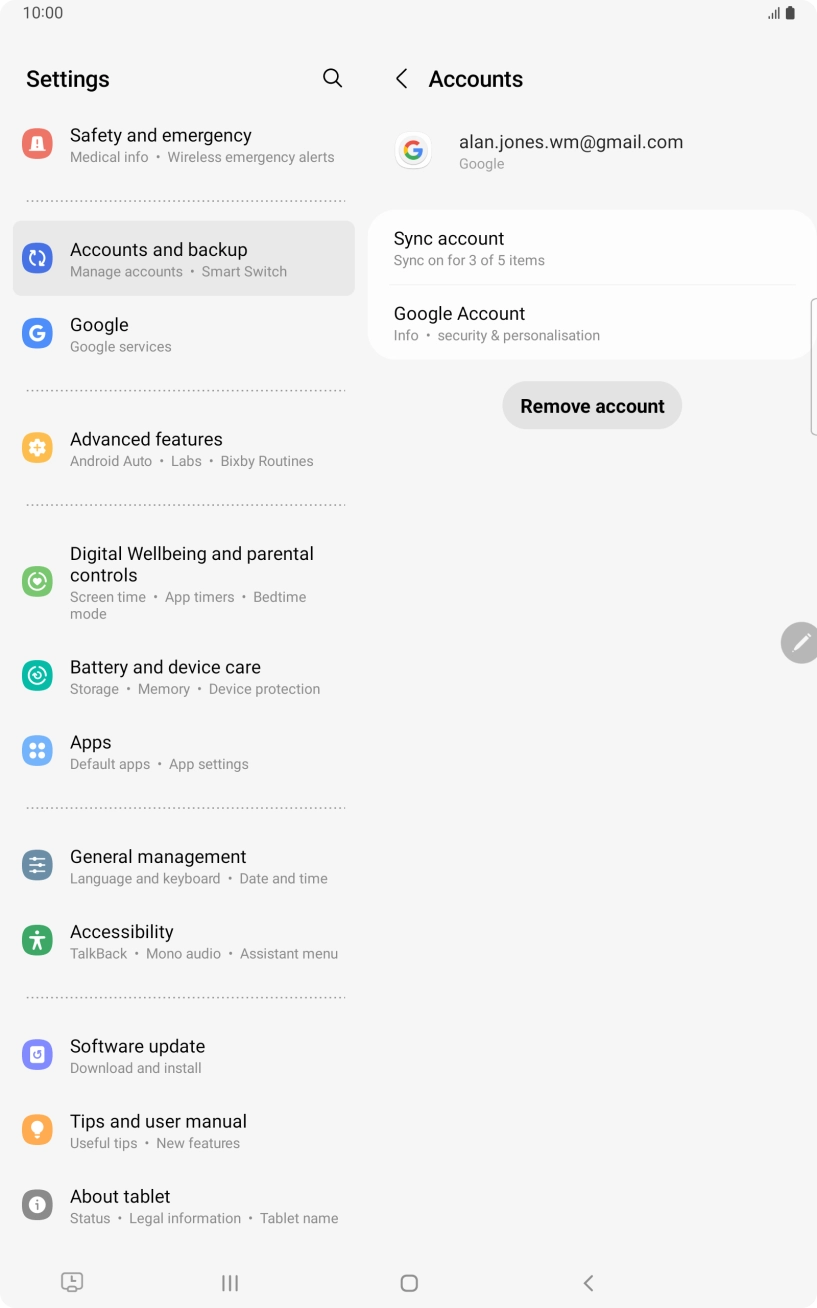 Press Sync account.