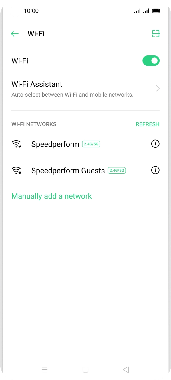 Press Wi-Fi Assistant. Press Wi-Fi Assistant.