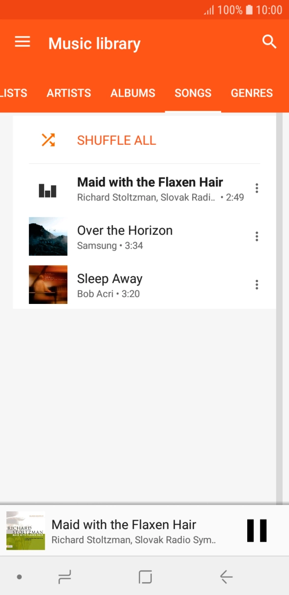 Press the song title at the bottom of the screen. Press the song title at the bottom of the screen.