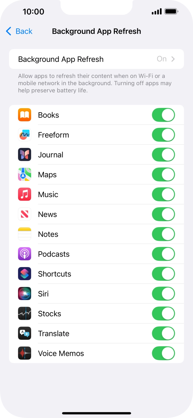 Press Background App Refresh.