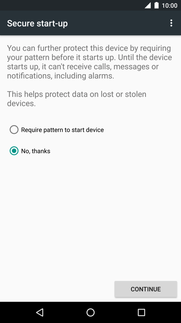 Press the required setting. Press the required setting.