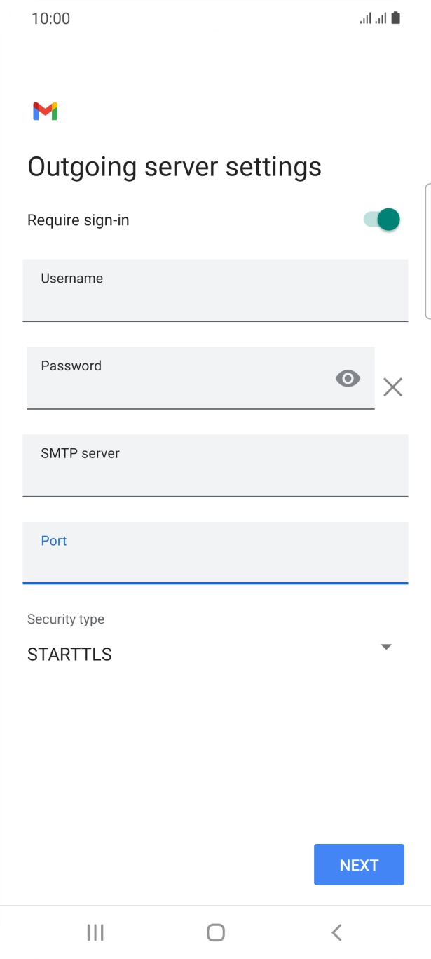 Press the drop down list below 'Security type'. Press the drop down list below 'Security type'.