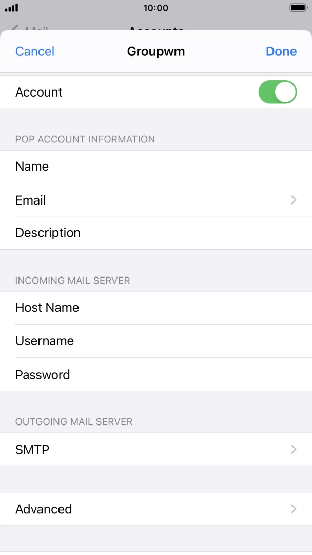 Press SMTP. Press SMTP.