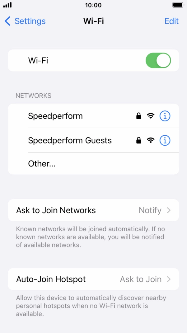 Press the required WiFi network and key in the password for the WiFi network.