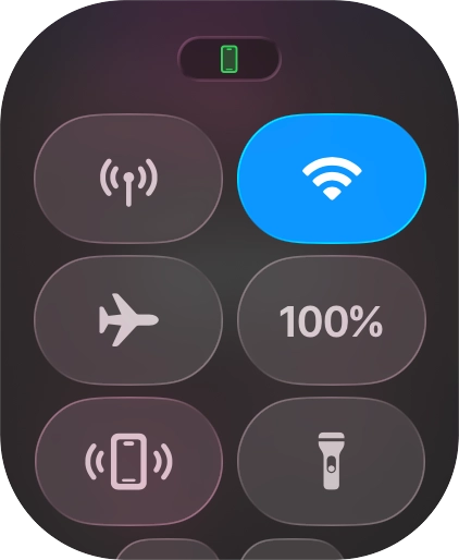 Press the battery percentage.