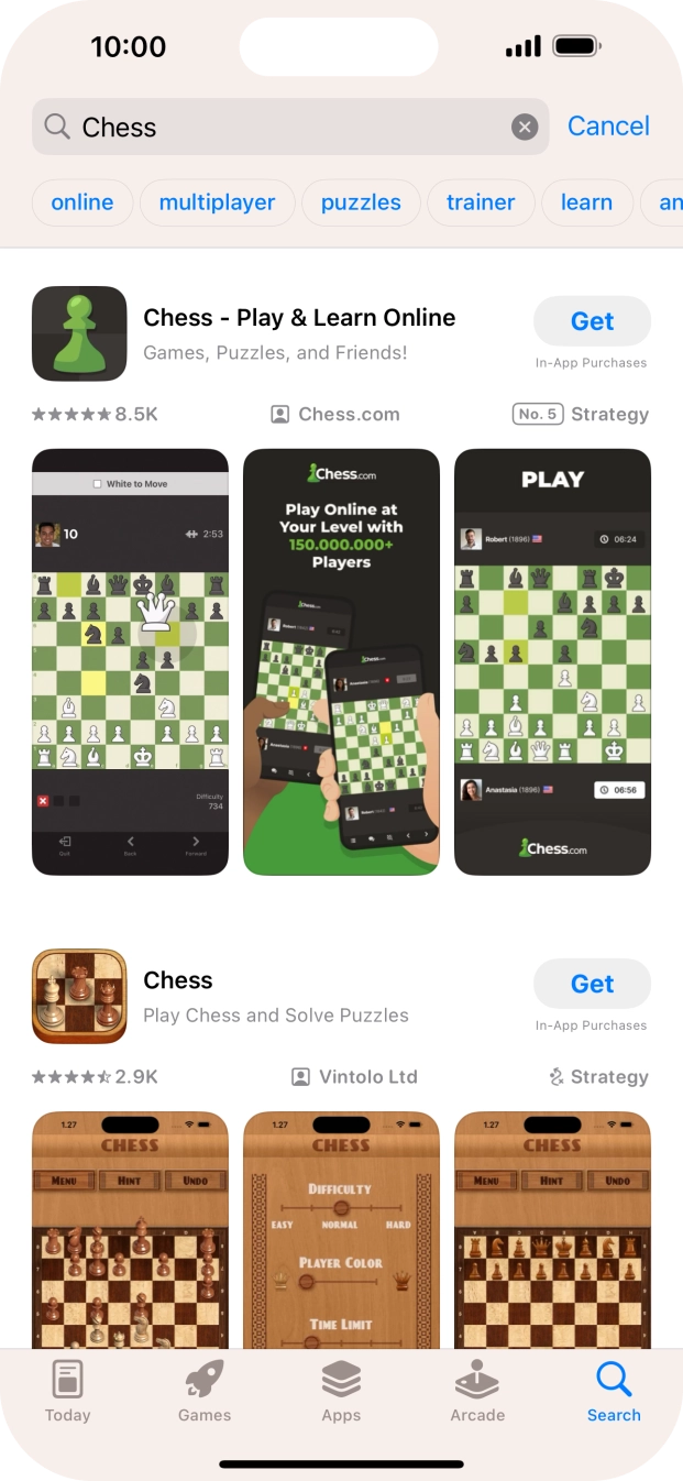 Press the required app. Press the required app.