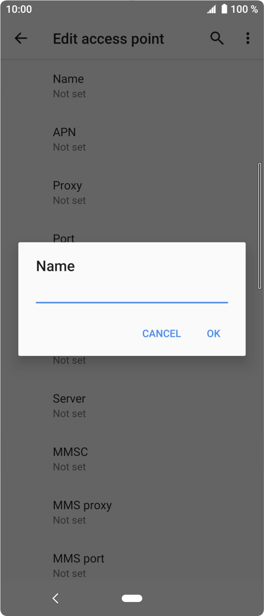 Key in O2 UK Internet and press OK. Key in O2 UK Internet and press OK.