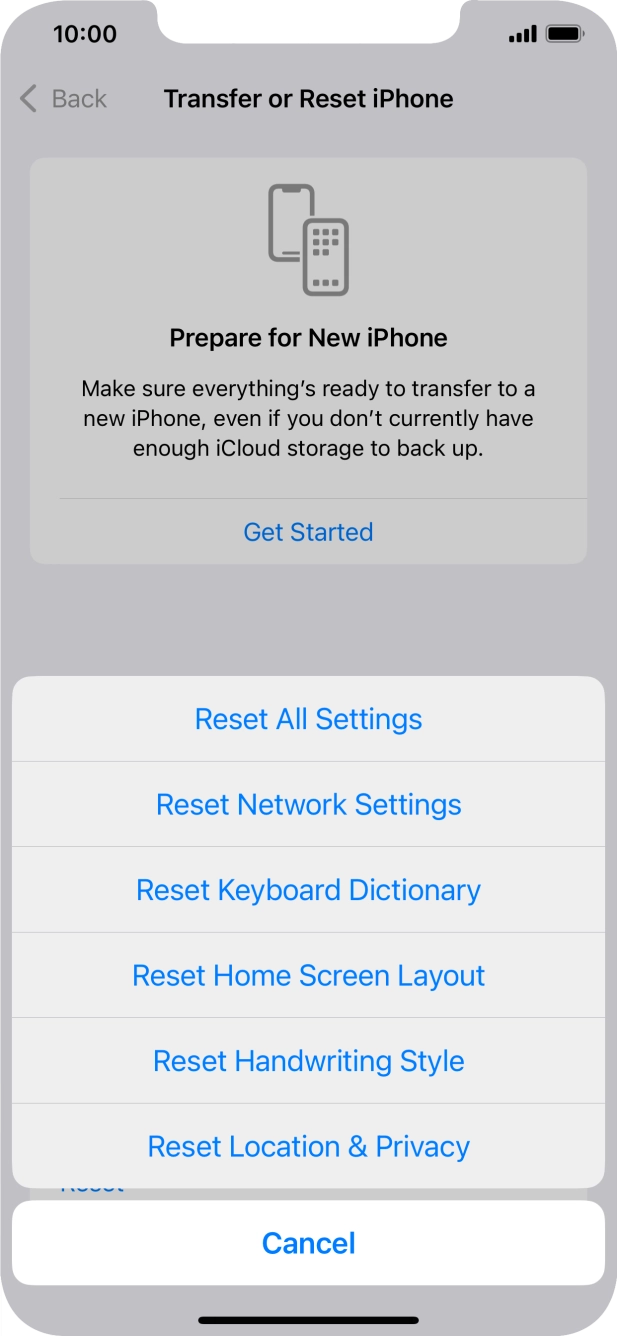 Press Reset All Settings.