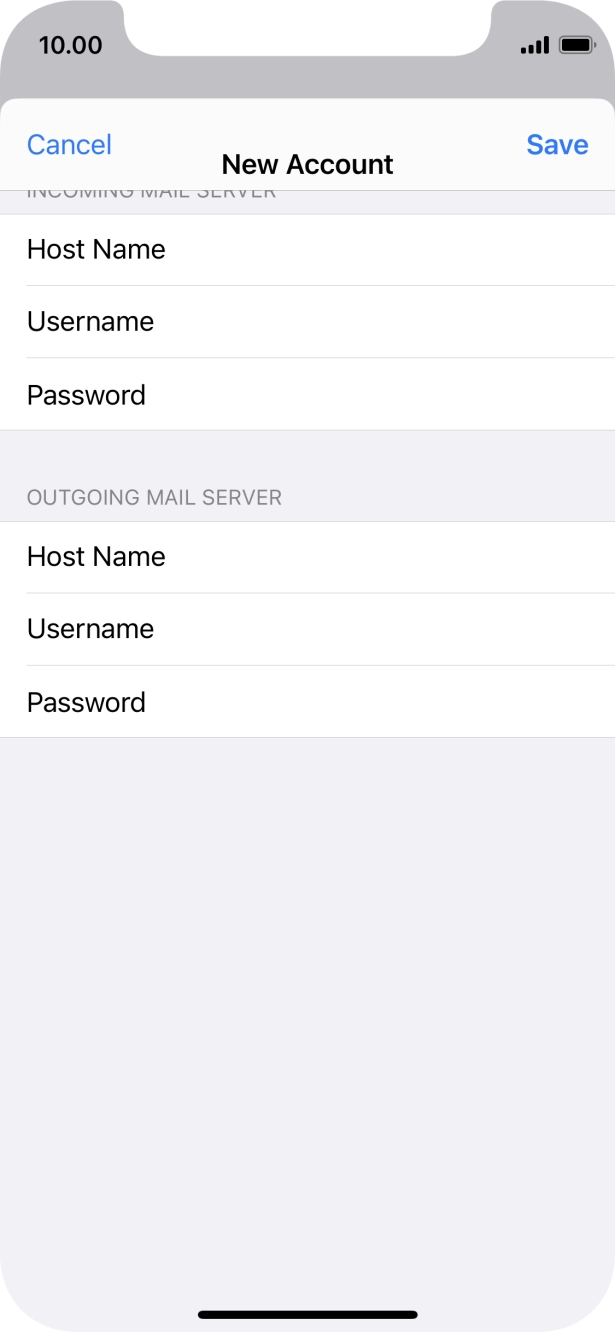 Press Save. Your email account has now been set up. To select more settings for incoming and outgoing server, proceed with the following steps. Press Save. Your email account has now been set up. To select more settings for incoming and outgoing server, proceed with the following steps.