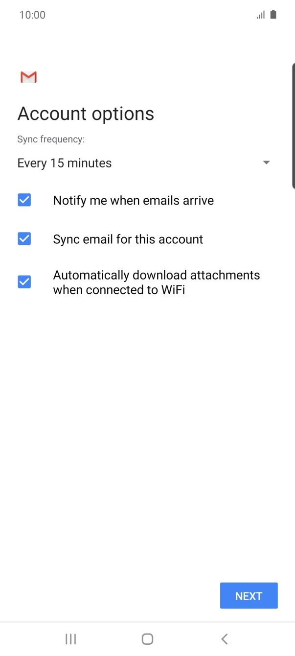 Press the drop down list below 'Sync frequency:'. Press the drop down list below 'Sync frequency:'.
