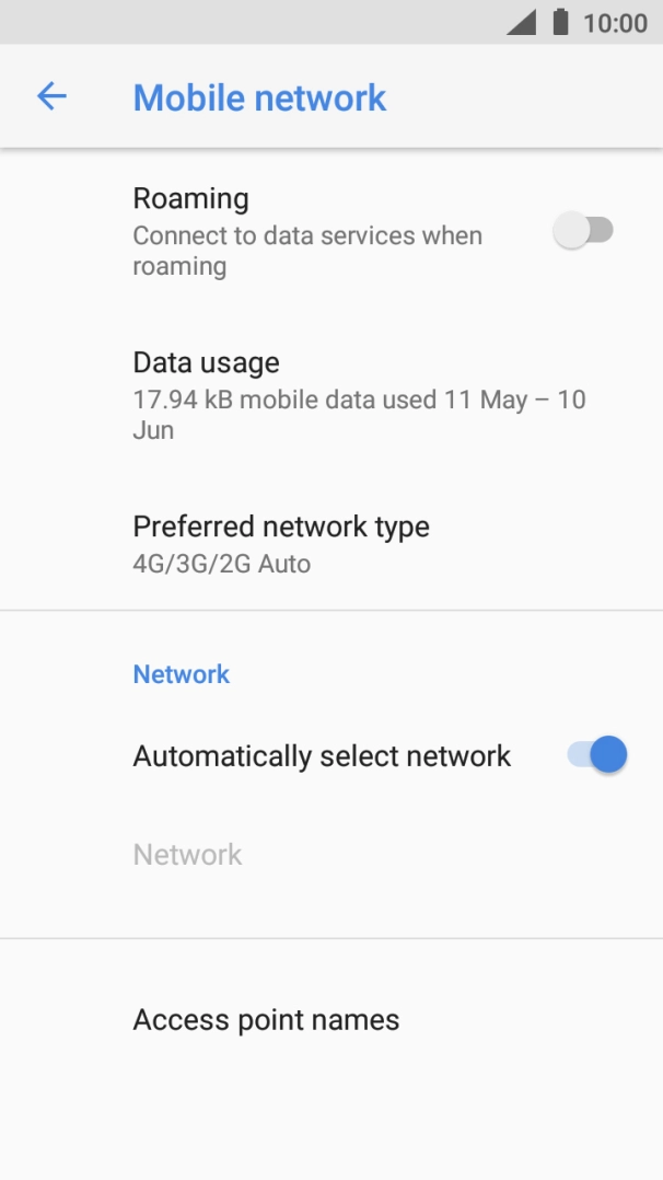 If you want to select a network manually, press the indicator next to 'Automatically select network' and wait while your phone searches for networks.