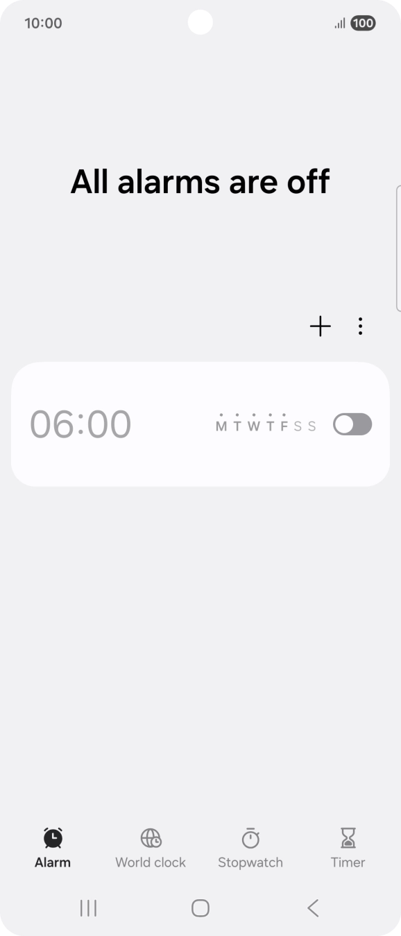 Press the set new alarm icon.
