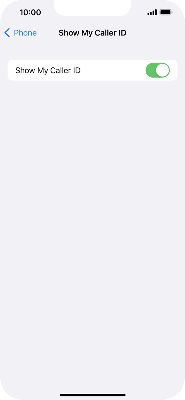 Press the indicator next to 'Show My Caller ID' to turn the function on or off. Press the indicator next to 'Show My Caller ID' to turn the function on or off.