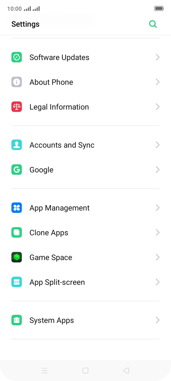 Press Accounts and Sync. Press Accounts and Sync.