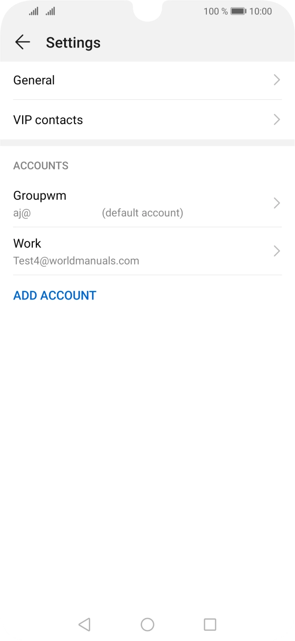 Press the required email account. Press the required email account.