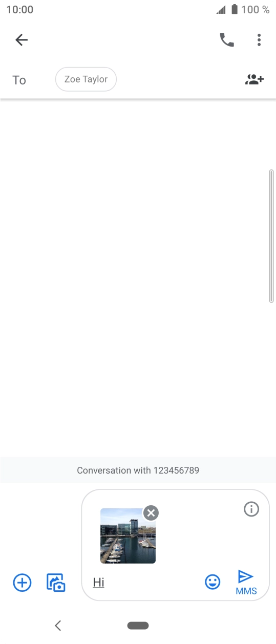 Press the send icon when you've finished your picture message. Press the send icon when you've finished your picture message.