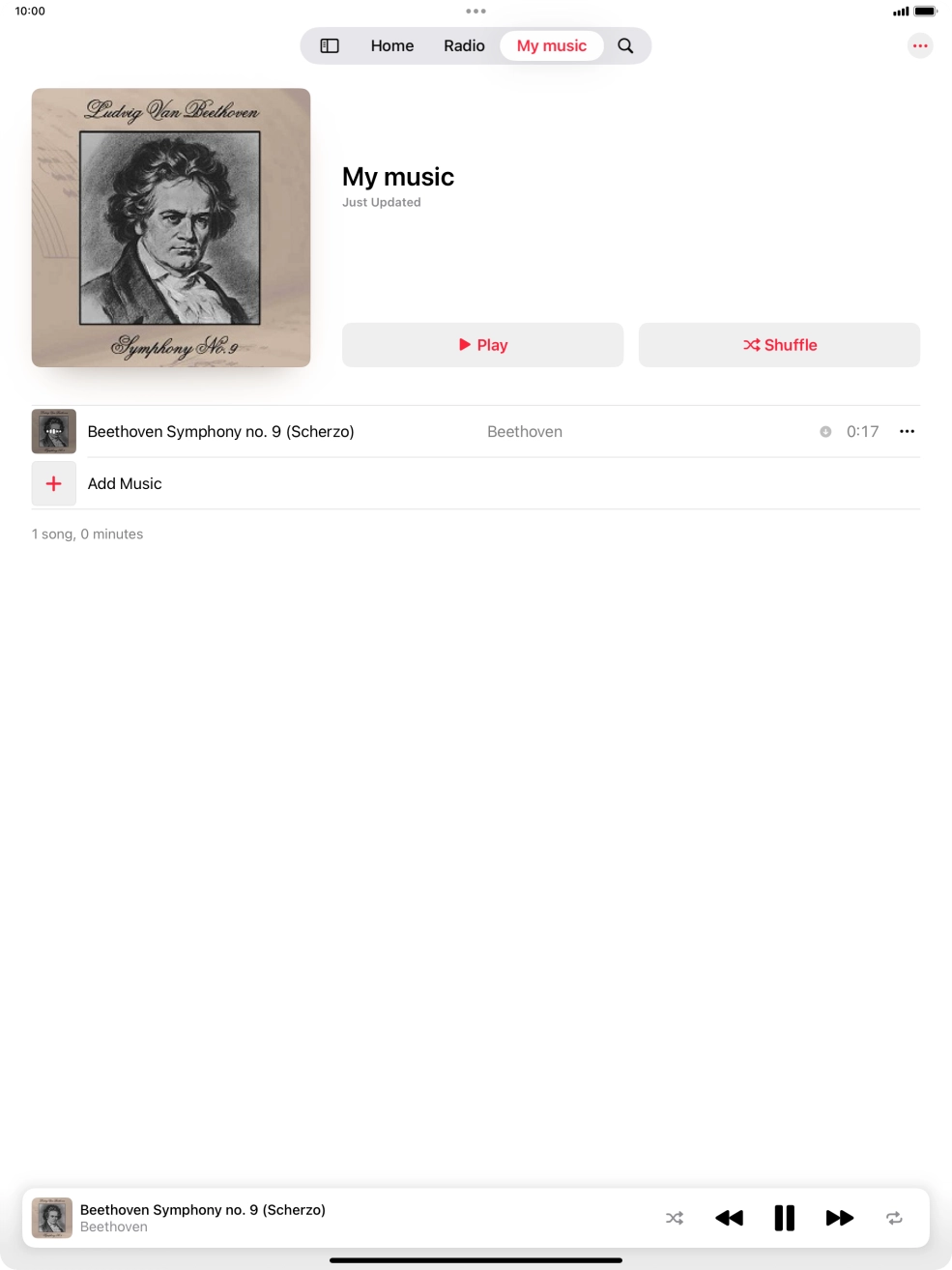 Press the song title.