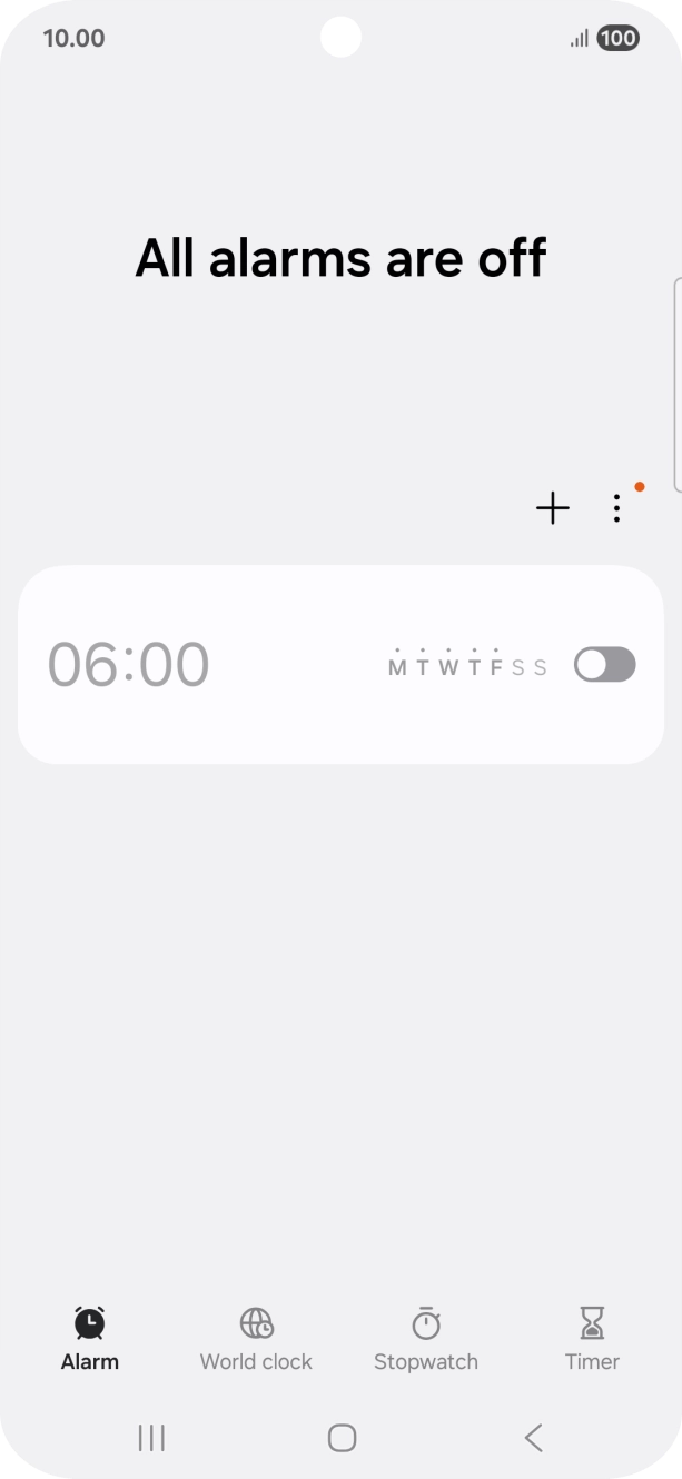 Press the set new alarm icon.