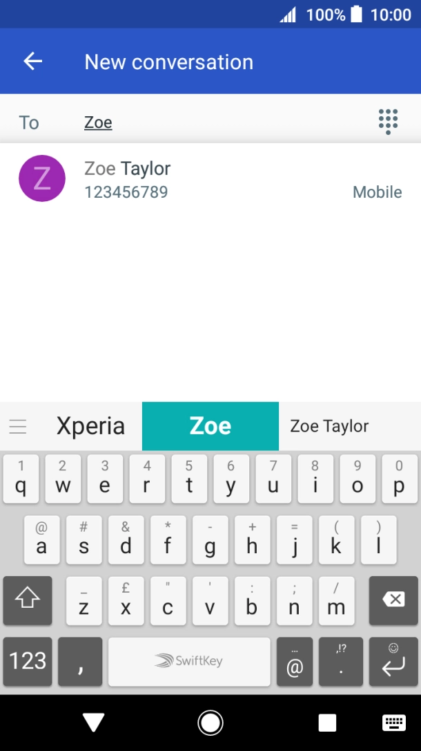 Press the required contact. Press the required contact.