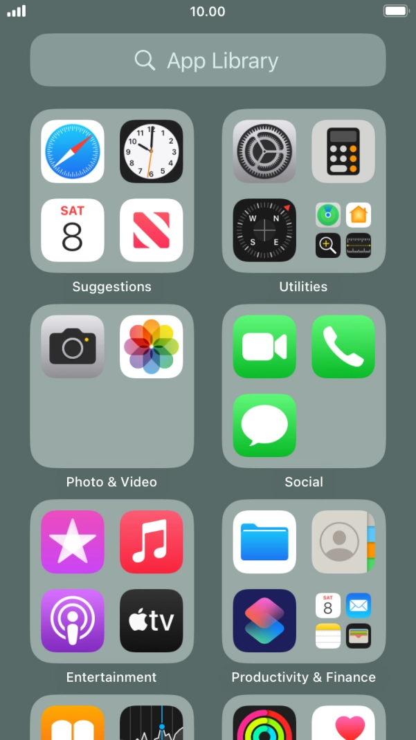 Press the required app. Press the required app.