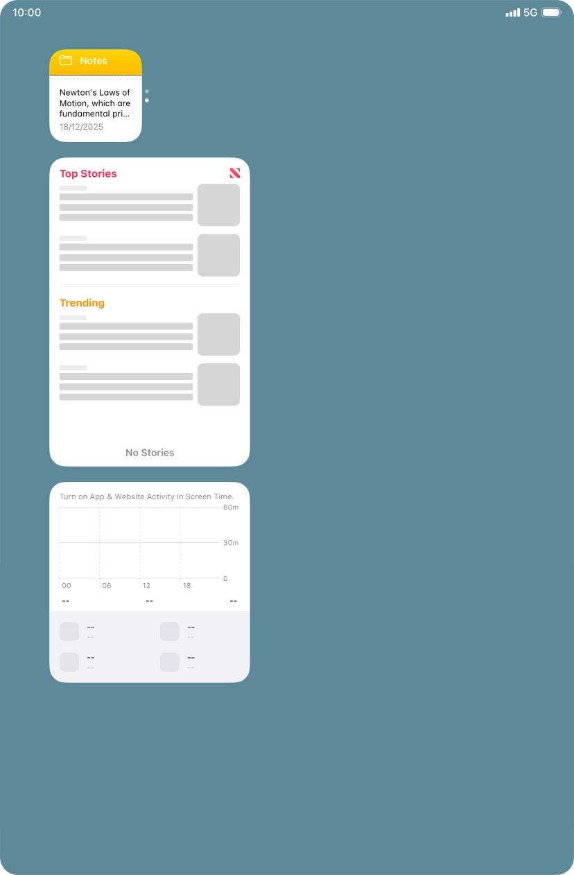 Press and hold the required Widget Stack. Press and hold the required Widget Stack.