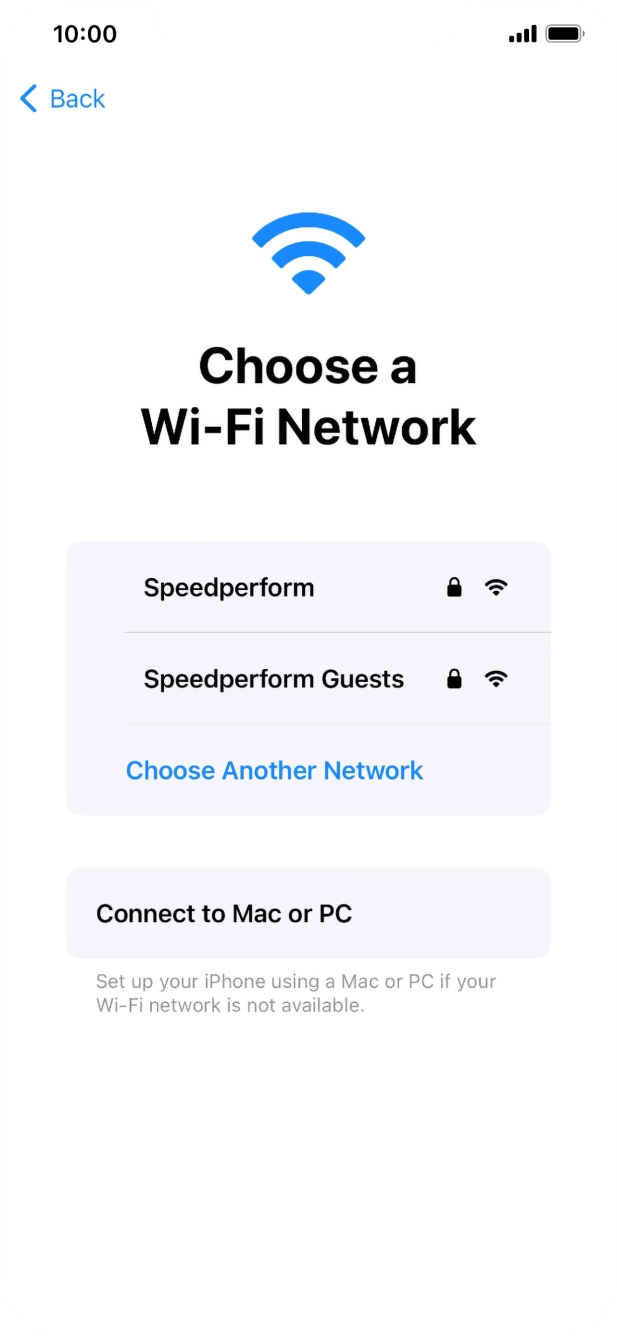 Press the required WiFi network. Press the required WiFi network.