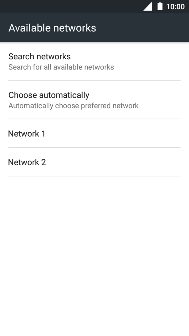 Press the required network.