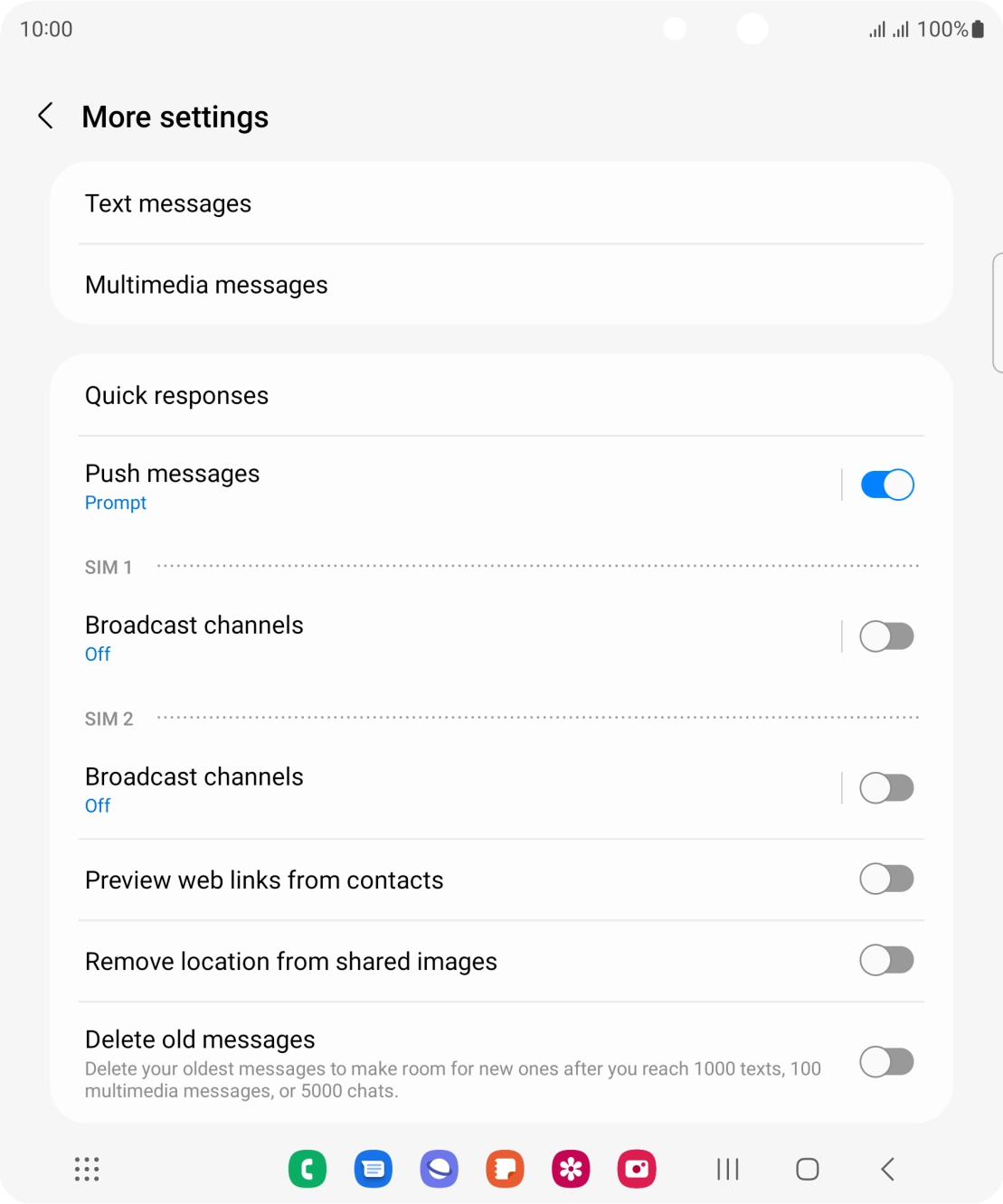 Press Text messages. Press Text messages.