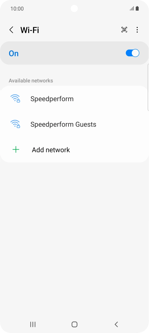 Press the required WiFi network.