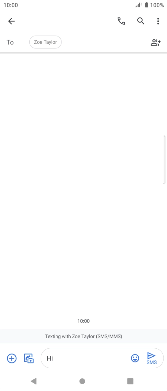Press the send icon when you've finished your text message. Press the send icon when you've finished your text message.