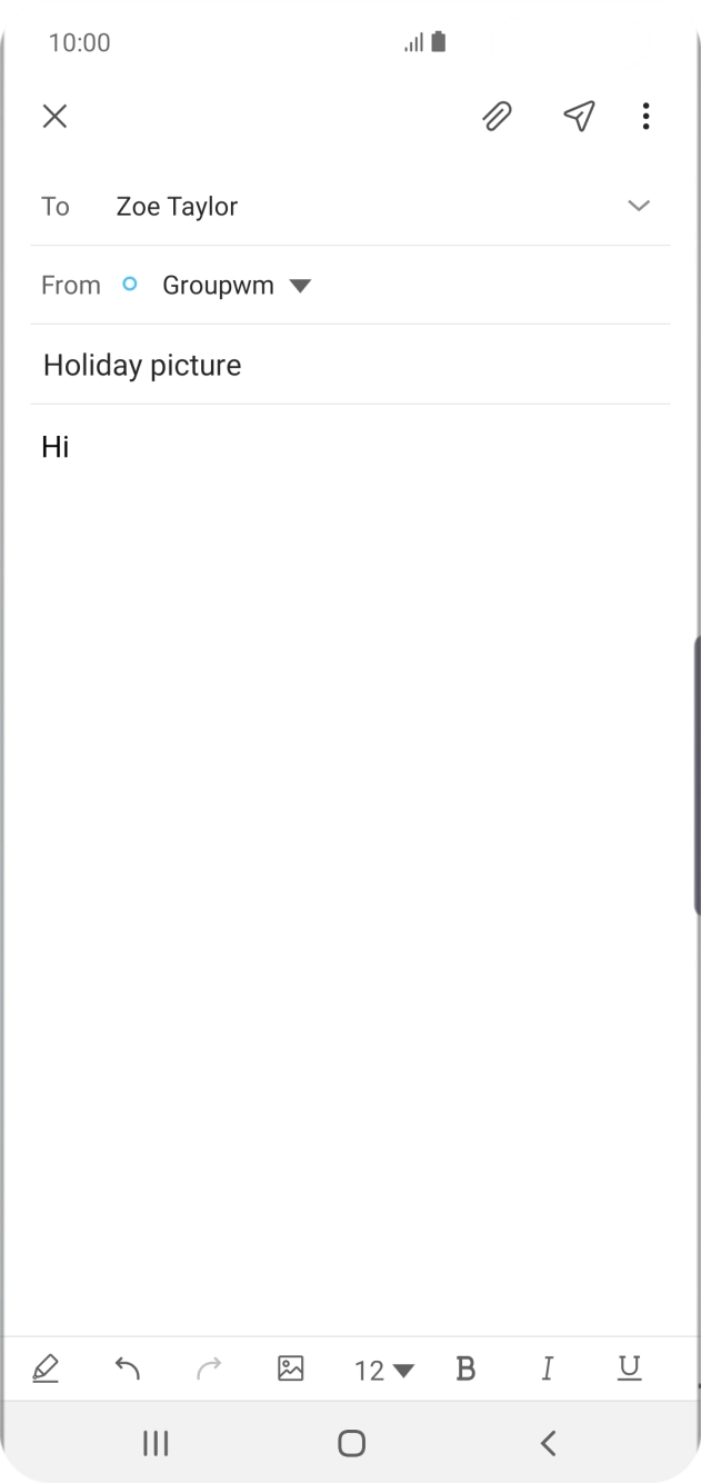 Press the attachment icon. Press the attachment icon.