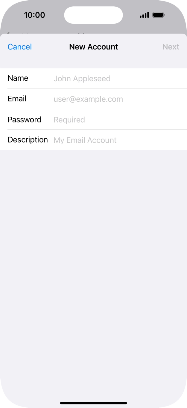 Press Name and key in the required sender name. Press Name and key in the required sender name.