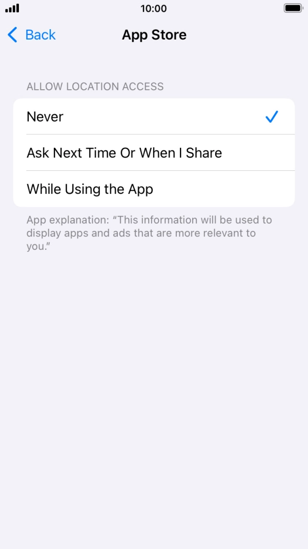Press the required setting to turn the function on or off. Press the required setting to turn the function on or off.