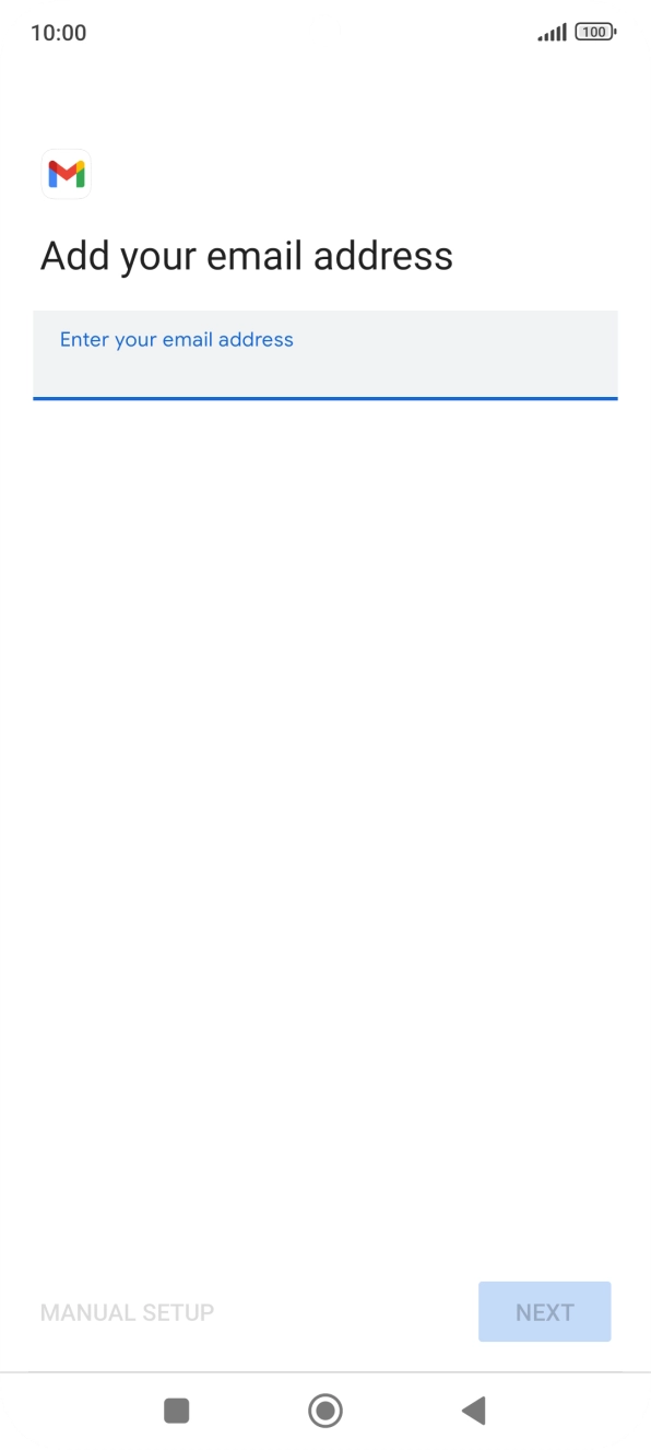 Press the field below 'Enter your email address' and key in your email address.