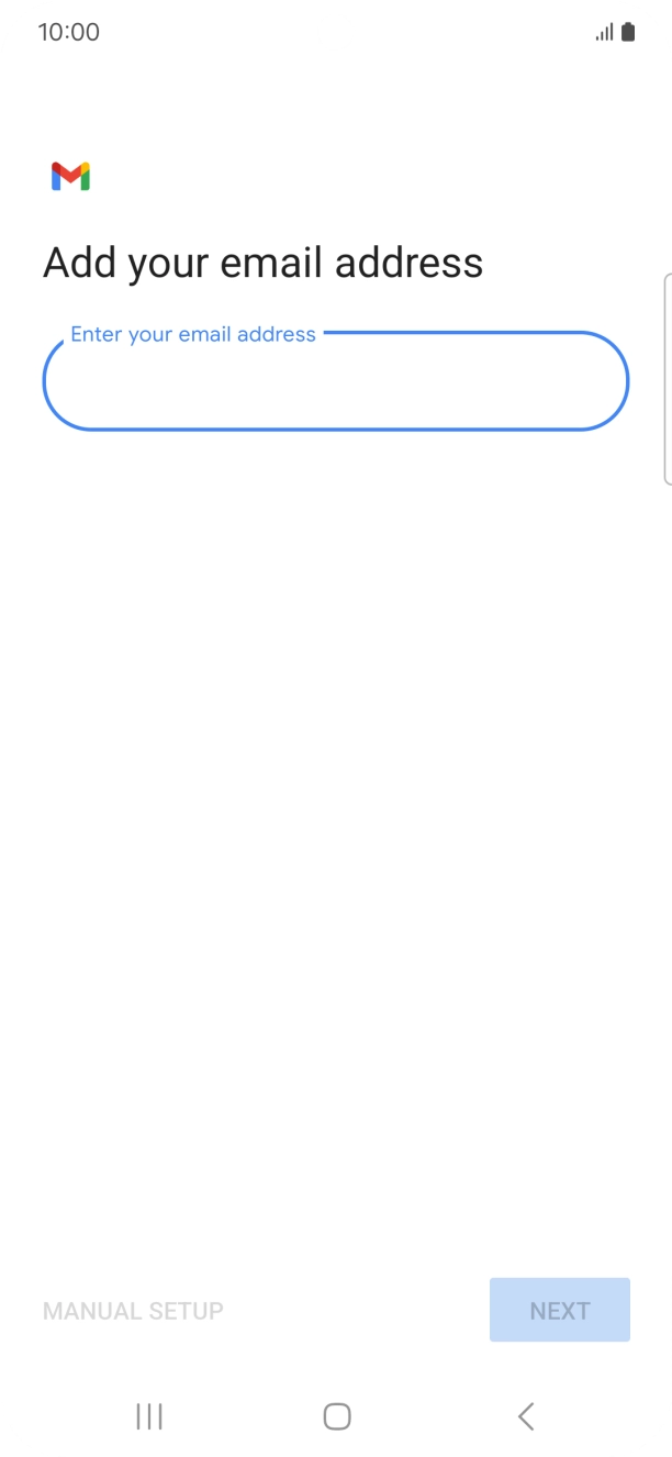 Press the field below 'Enter your email address' and key in your email address.