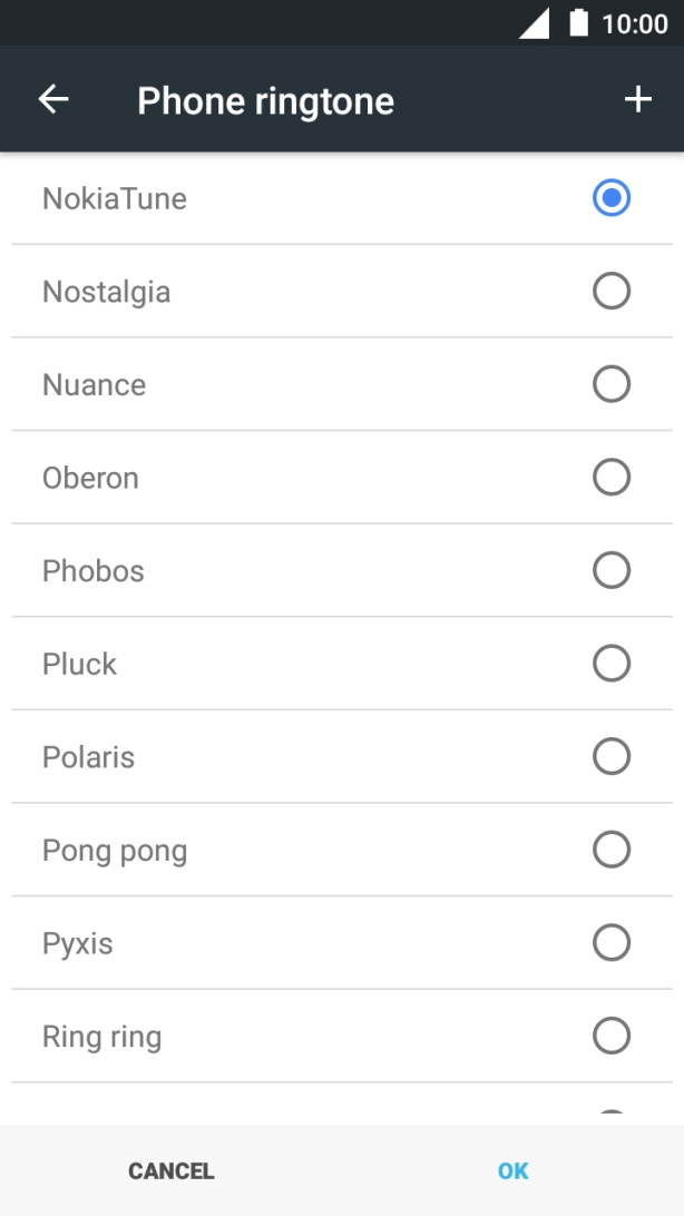 Press the add ring tone icon and go to the required folder.