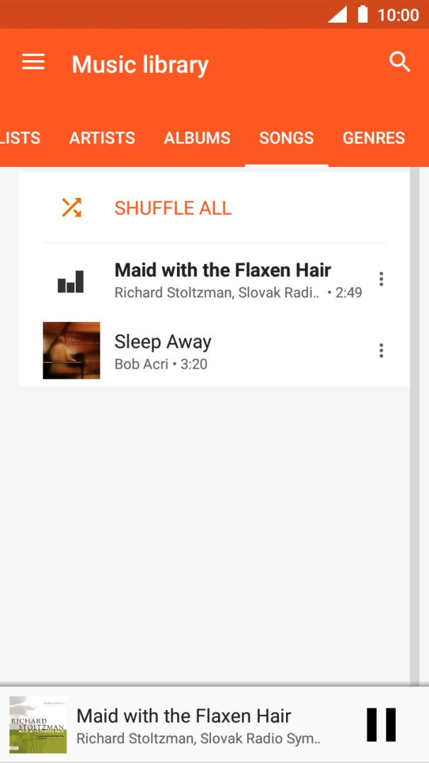 Press the song title at the bottom of the screen. Press the song title at the bottom of the screen.