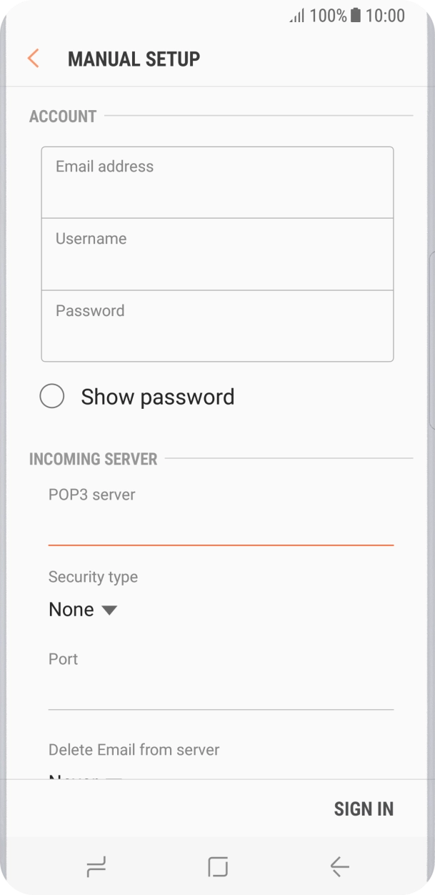 Press the drop down list below 'Security type'. Press the drop down list below 'Security type'.