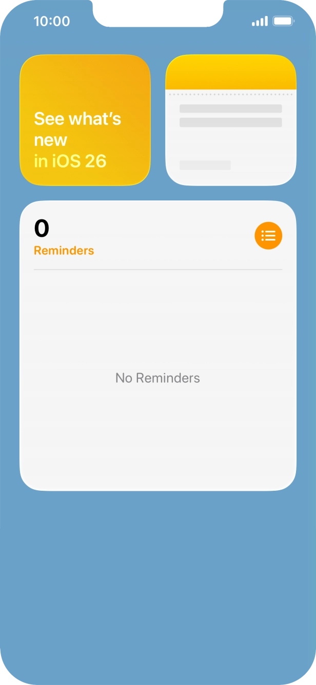 Slide your finger up or down on the screen to see more widgets. Slide your finger up or down on the screen to see more widgets.