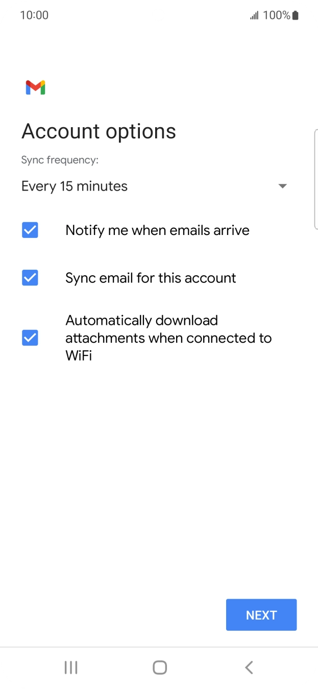 Press the drop down list below 'Sync frequency:'. Press the drop down list below 'Sync frequency:'.