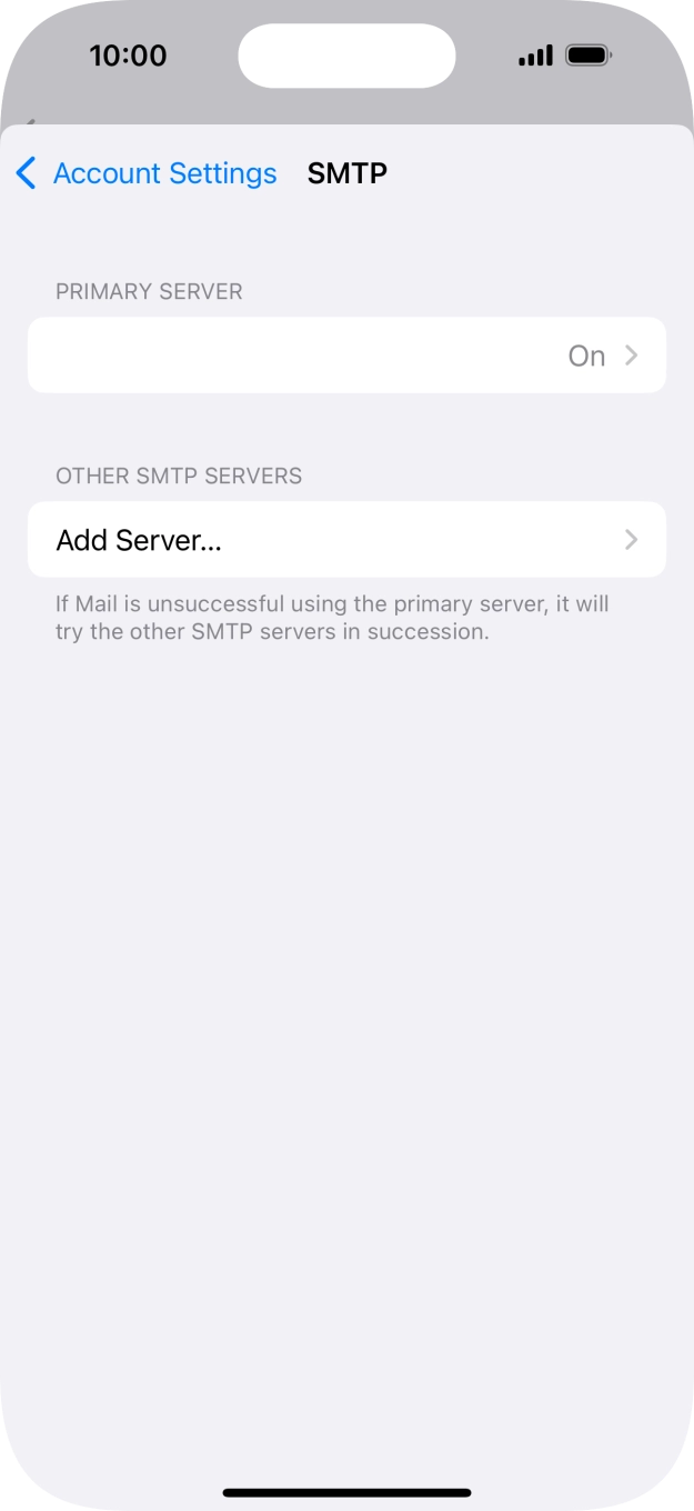 Press the field below 'PRIMARY SERVER'. Press the field below 'PRIMARY SERVER'.